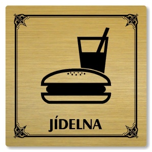 Jídelna, 80x80mm, zlatá, Nebraska